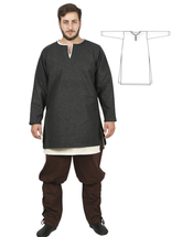 AWE D.Grey Wool Over Tunic - Medieval Viking Woolen Tunic